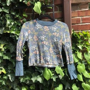 Sundance Cropped Floral Waffle Shirt